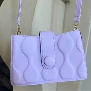 SHEIN Faux Leather Lavender Cross-Body Purse
